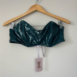 Savage X Fenty NWT leather tease vinyl bandeau bralette Large